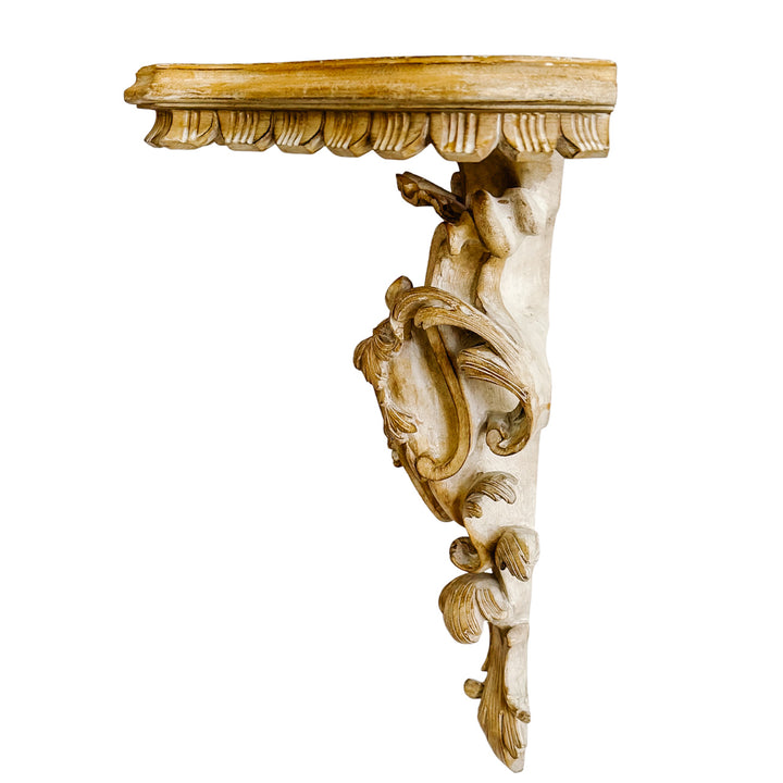 Large Scale Italian Rococo Wood Carved Wall Brackets