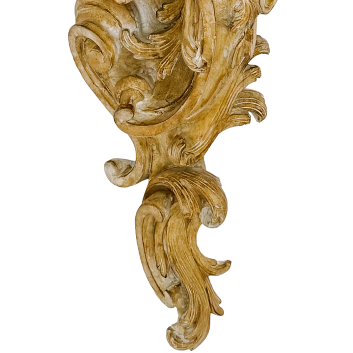 Large Scale Italian Rococo Wood Carved Wall Brackets