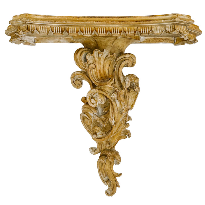 Large Scale Italian Rococo Wood Carved Wall Brackets