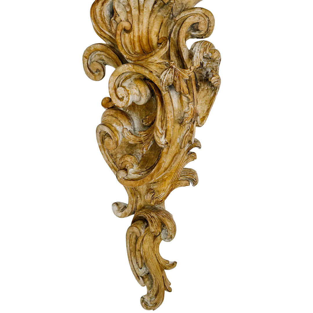 Large Scale Italian Rococo Wood Carved Wall Brackets