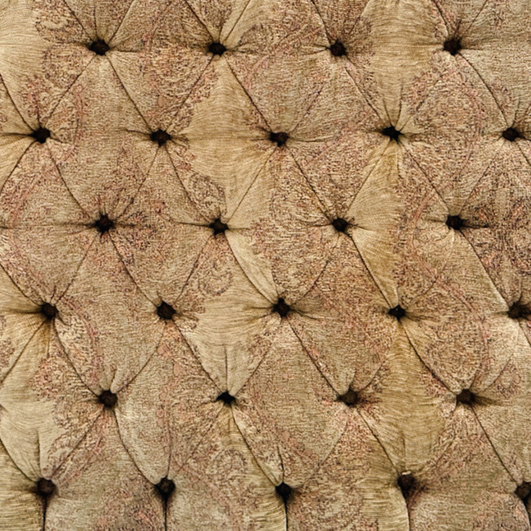 Large Traditional Tufted Ottoman Coffee Table With Carved Lion Paw Feet