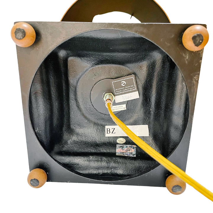 Large Vintage Tole Palm Tree Table Lamp With Tole Shade