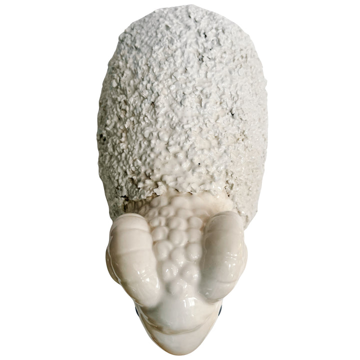 Large Vintage White Ceramic Ram & Sheep Figurines