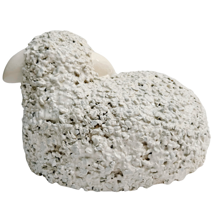 Large Vintage White Ceramic Ram & Sheep Figurines