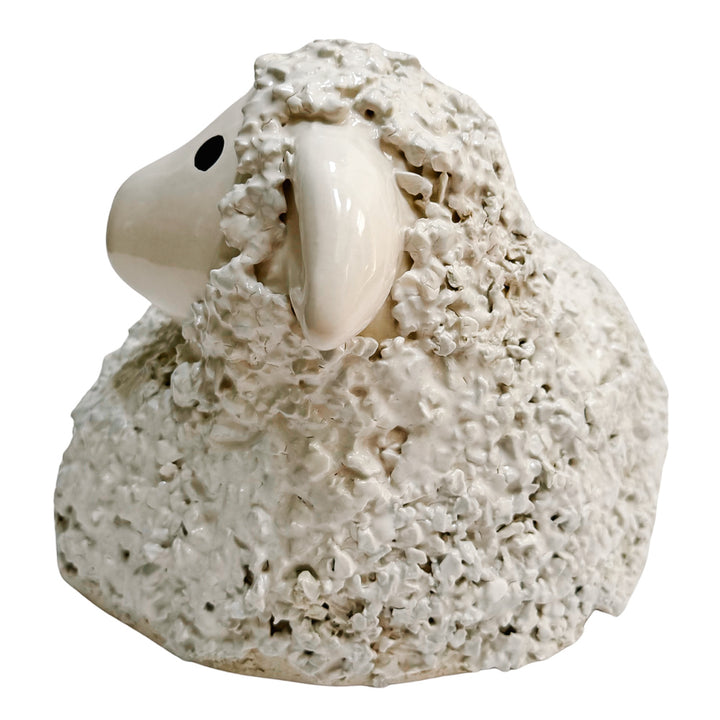 Large Vintage White Ceramic Ram & Sheep Figurines