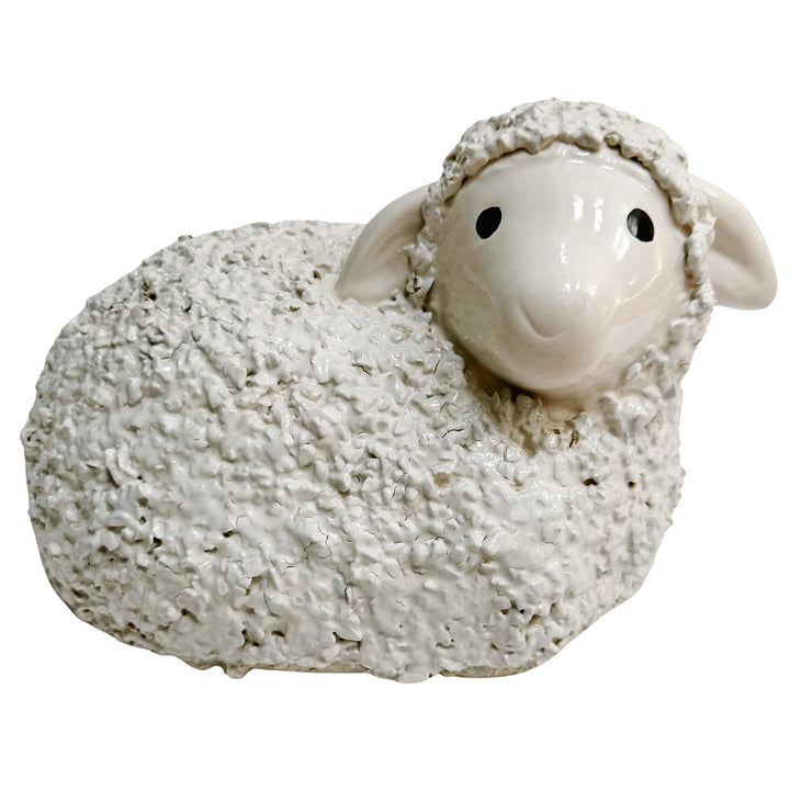 Large Vintage White Ceramic Ram & Sheep Figurines