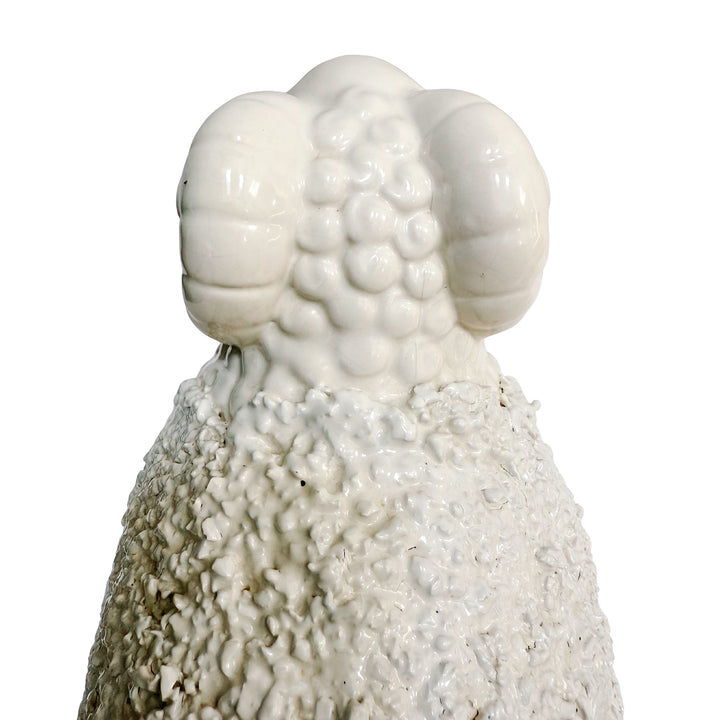 Large Vintage White Ceramic Ram & Sheep Figurines