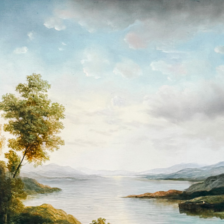 Grand Scale 19th Century Style Hudson River School Pastoral Oil on Canvas by Humphrey