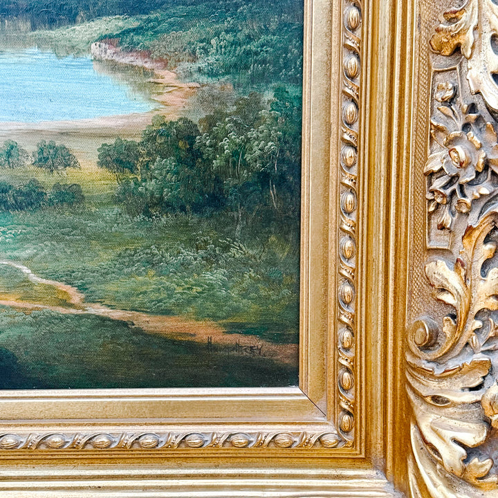 Grand Scale 19th Century Style Hudson River School Pastoral Oil on Canvas by Humphrey