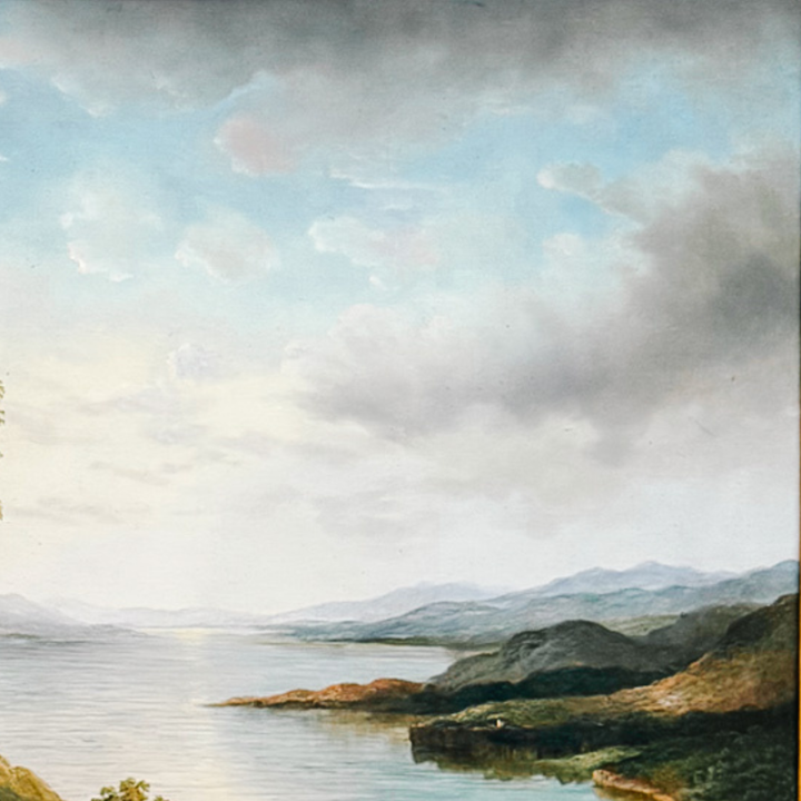 Grand Scale 19th Century Style Hudson River School Pastoral Oil on Canvas by Humphrey