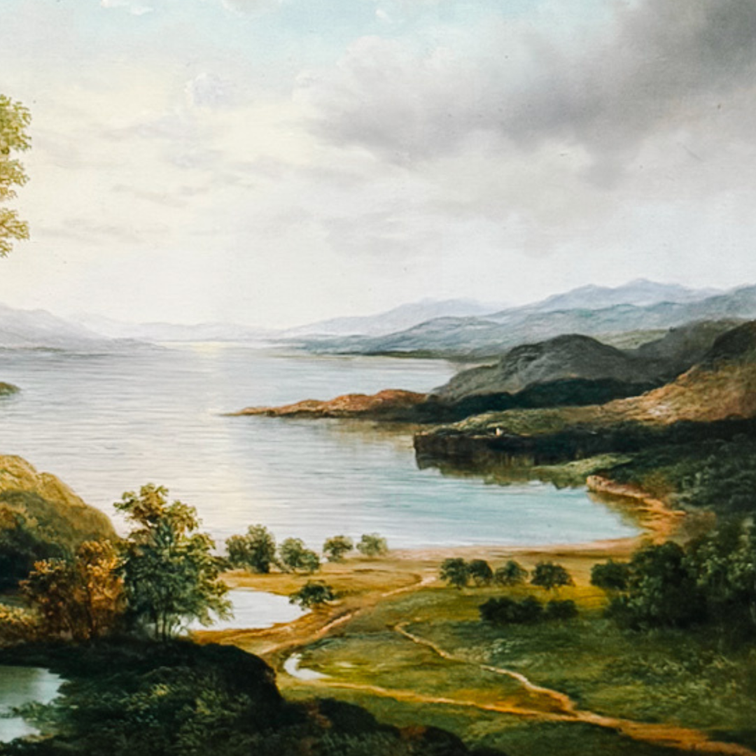 Grand Scale 19th Century Style Hudson River School Pastoral Oil on Canvas by Humphrey
