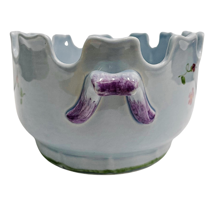 Longchamp French Faience Lavender Scalloped Jardiniere