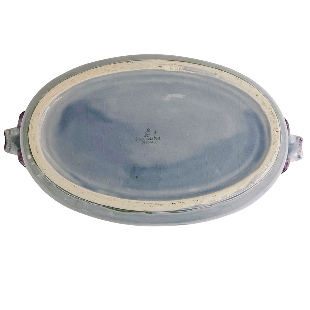 Longchamp French Faience Lavender Scalloped Jardiniere