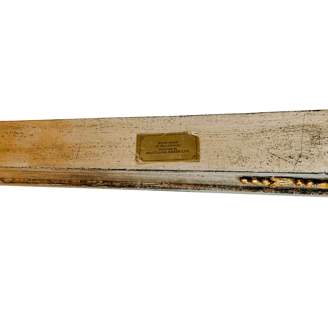 Maitland-Smith Silver Leaf & Gilt Neoclassical Demilune Console Table