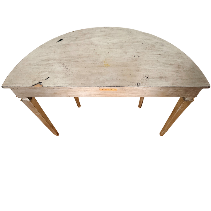 Maitland-Smith Silver Leaf & Gilt Neoclassical Demilune Console Table