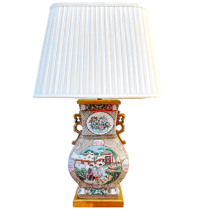 Large 1980s Mario Buatta for Frederick Cooper Chinoiserie Table Lamp