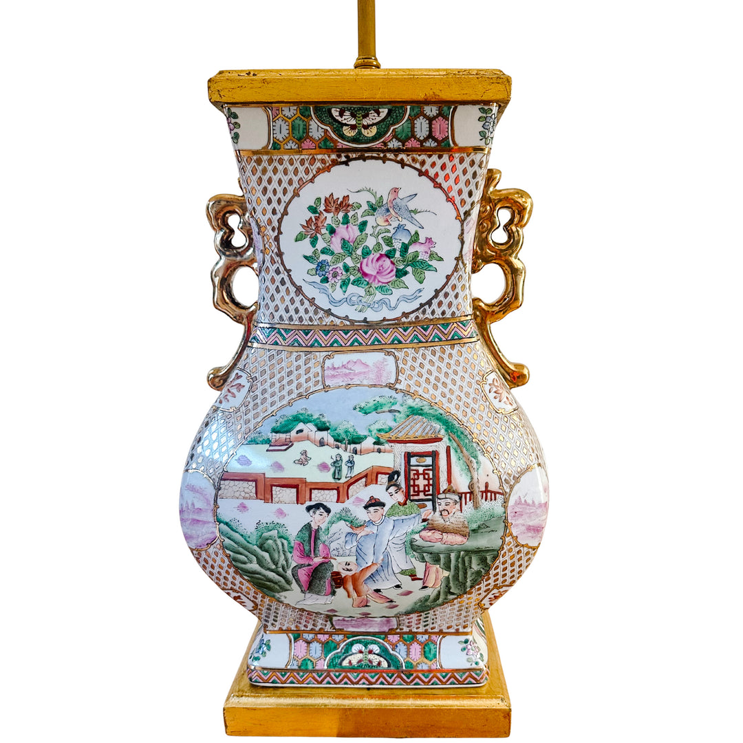 Large 1980s Mario Buatta for Frederick Cooper Chinoiserie Table Lamp