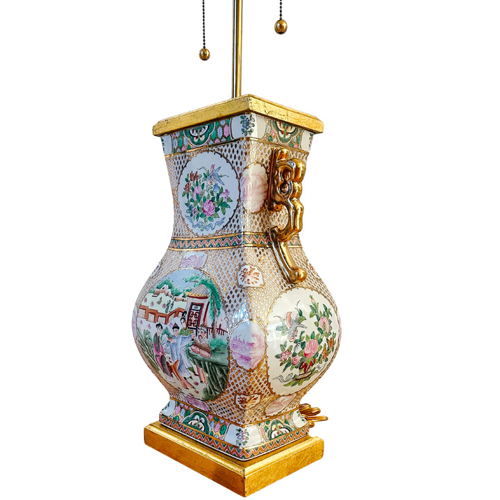 Large 1980s Mario Buatta for Frederick Cooper Chinoiserie Table Lamp