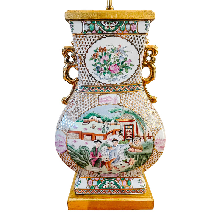 Large 1980s Mario Buatta for Frederick Cooper Chinoiserie Table Lamp