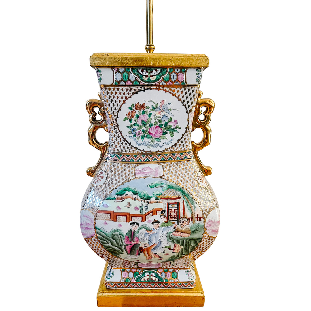 Large 1980s Mario Buatta for Frederick Cooper Chinoiserie Table Lamp