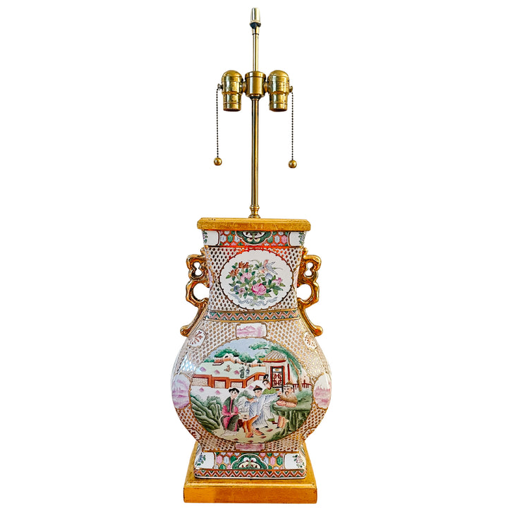Large 1980s Mario Buatta for Frederick Cooper Chinoiserie Table Lamp