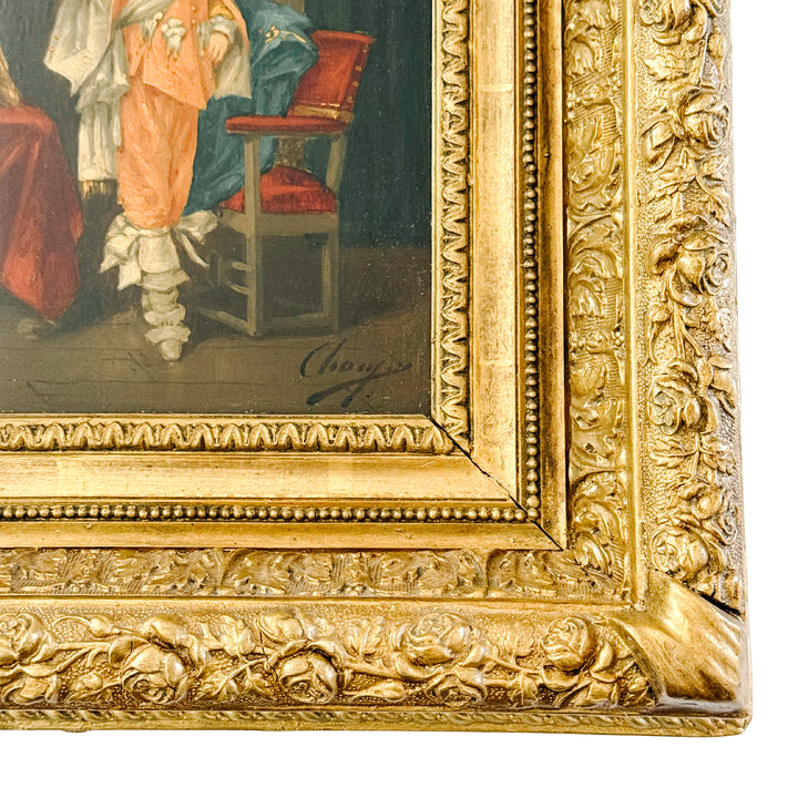Mid-19th Century Italian Cavalier Portrait Oil Paintings in Ornate Giltwood Frames