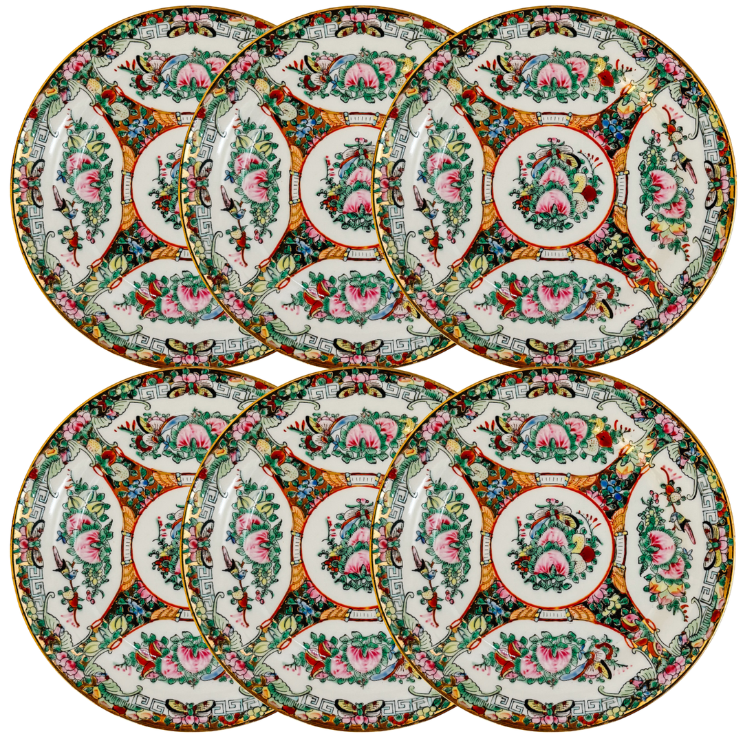 Mid-Century Famille Rose Canton Decorative Plates
