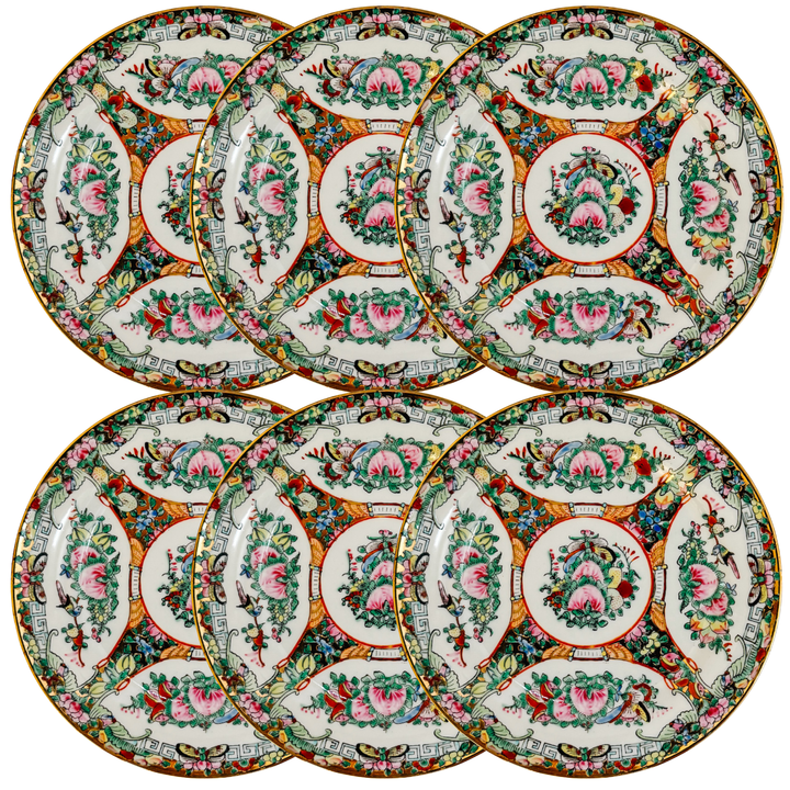 Mid-Century Famille Rose Canton Decorative Plates