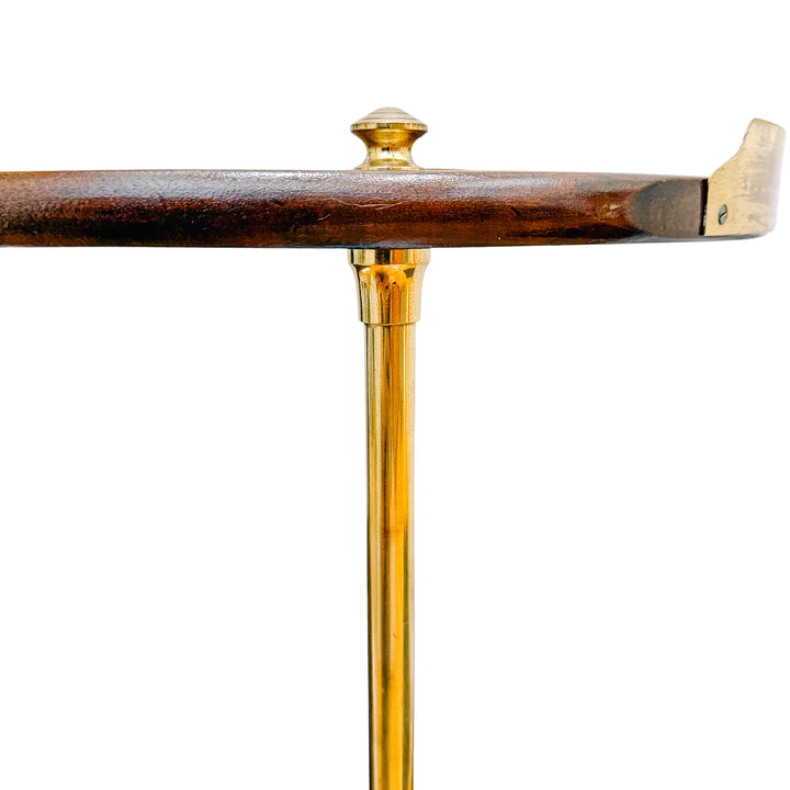 Mid-Century Modern Three-Tier Oval Bar Cart / Tea Trolley in Mahogany and Brass