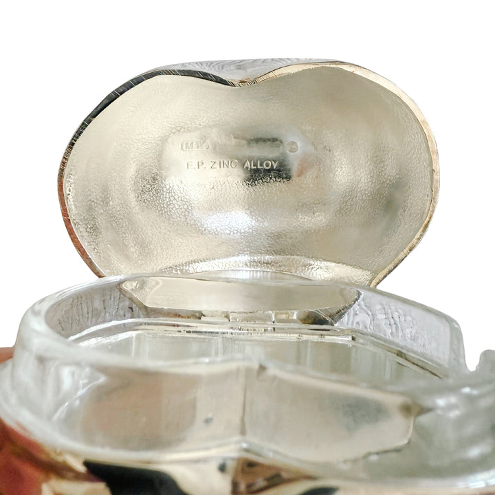 Mid-Century Silver-Plated Snail Caviar/ Butter Dish With Glass Liner & Spreader