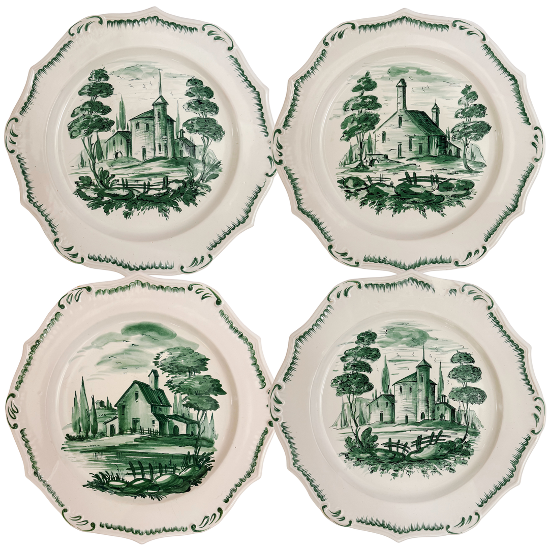 Ugo Zaccagnini Hand-Painted Italian Landscape Plates