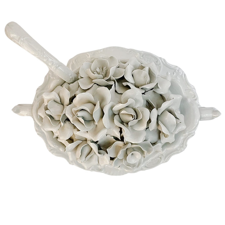 Mid-Century Italian Whiteware Tureen With Ladle and Underplate