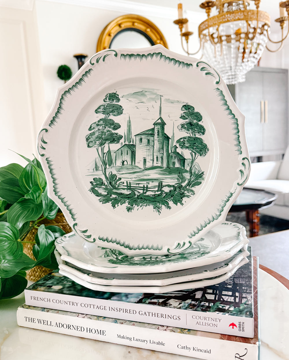 Ugo Zaccagnini Hand-Painted Italian Landscape Plates