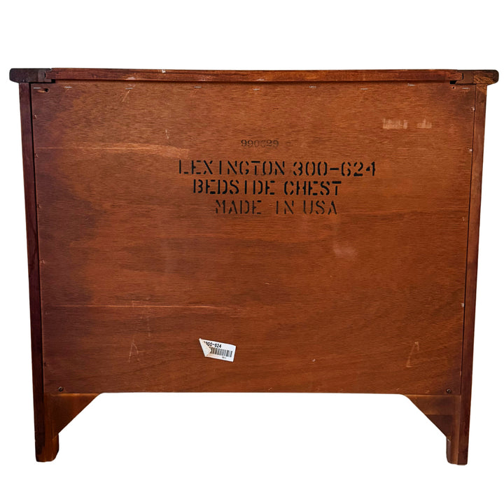 French Empire Cherry Wood Nightstands With Ormolu Accents by Lexington