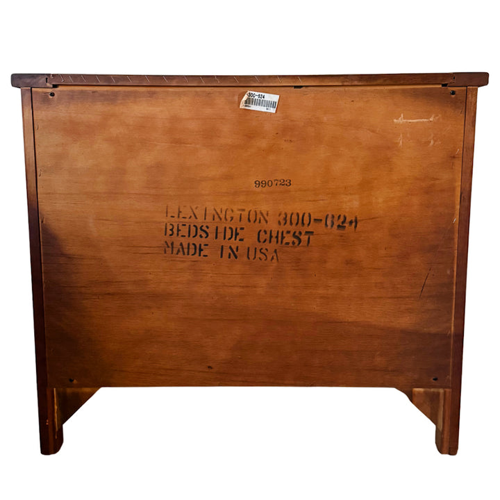 French Empire Cherry Wood Nightstands With Ormolu Accents by Lexington