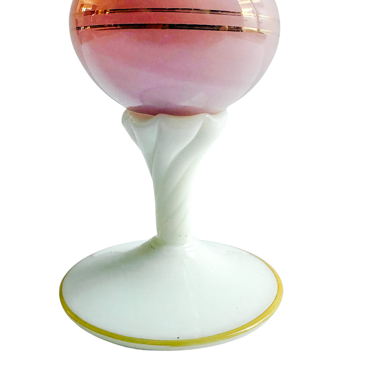 French Pink Opaline Vase With Cameo