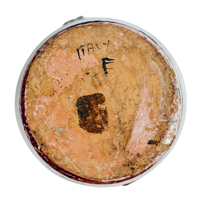 Mid Century Italian Majolica Vase with Floral Decor by Fratelli Fanciullacci