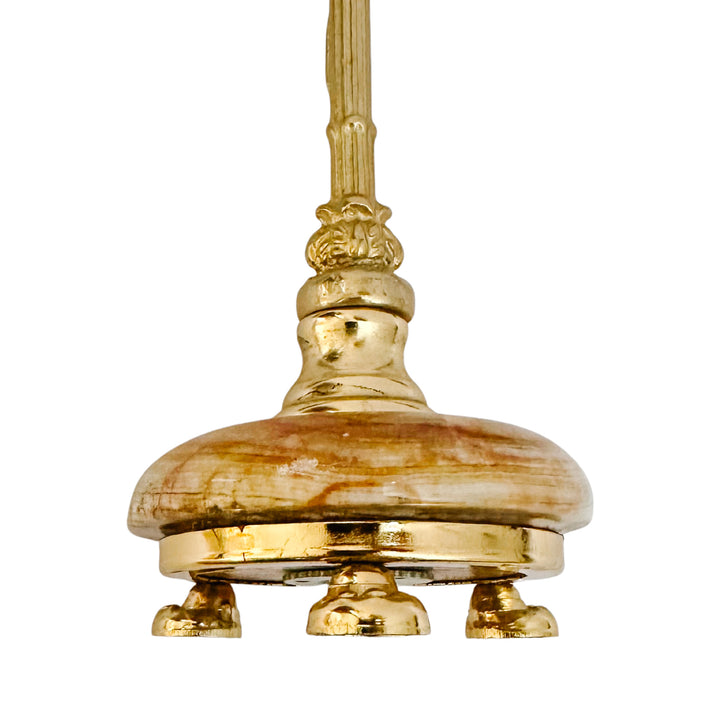 Miniature French Decorative Scale With Polished Brass Frame & Tiger-Eye Onyx Base