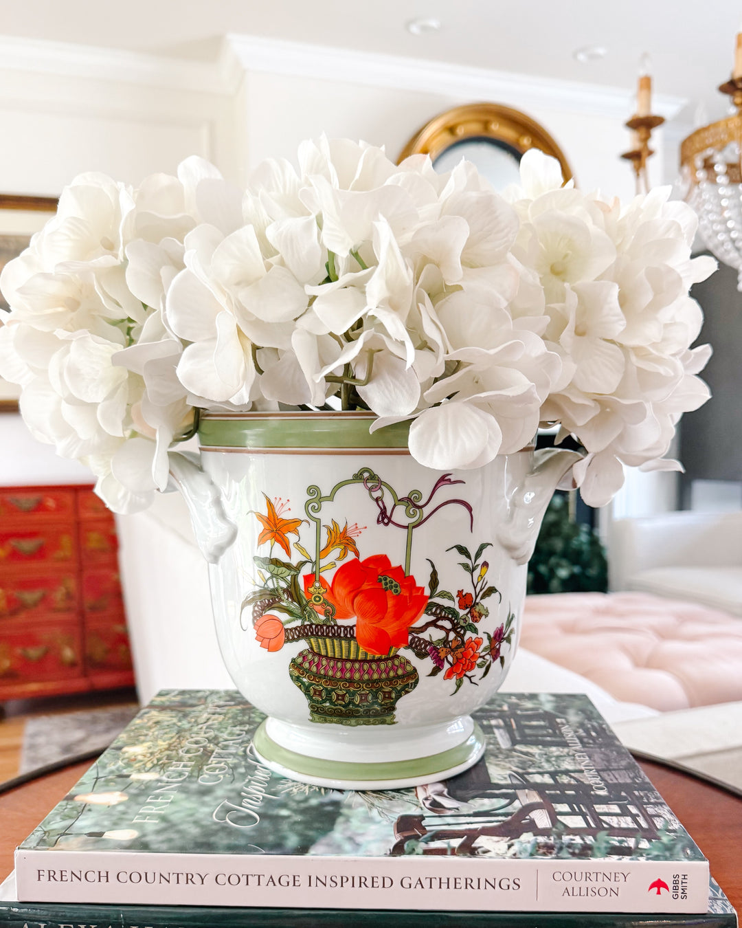 Mottahedeh Vista Allegre Chinese Woodblock Neoclassical Cachepot