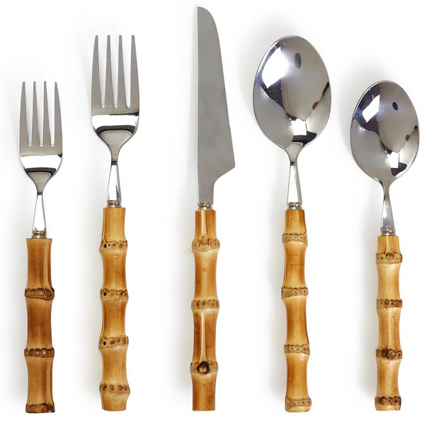 Natural Bamboo Flatware Service Set For 4
