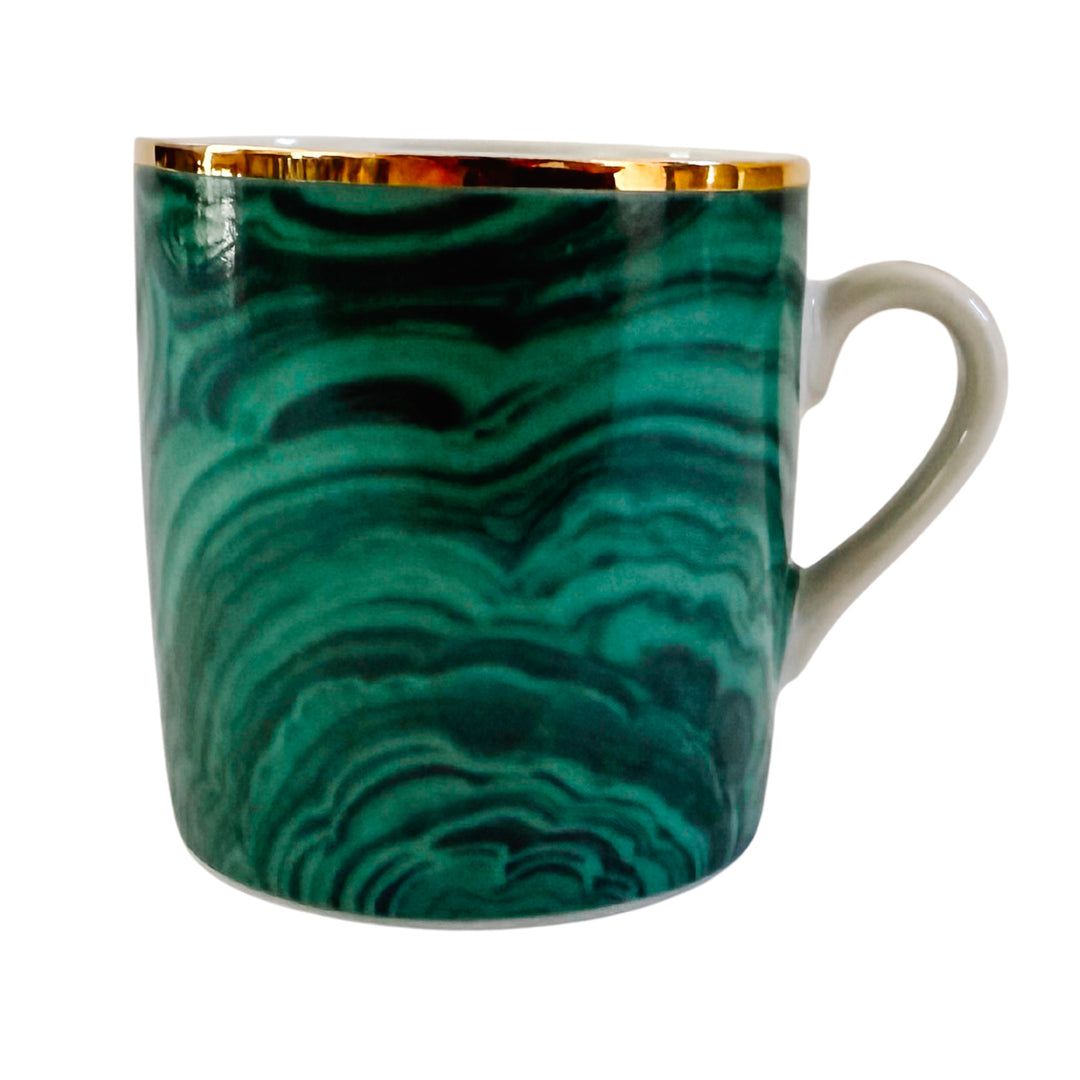 Neiman Marcus Malachite Espresso Cup & Saucer  Set