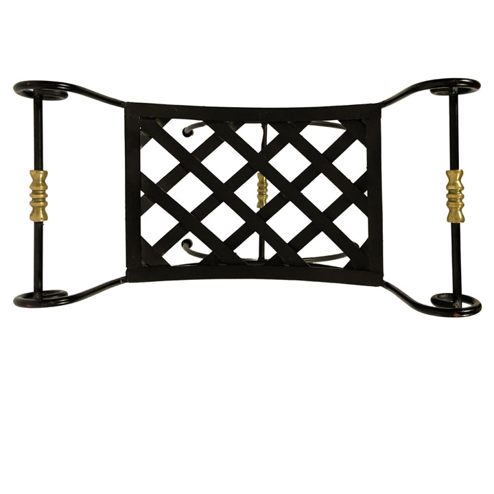 Neoclassical Blacksmith Wrought Iron and Brass Curule Bench