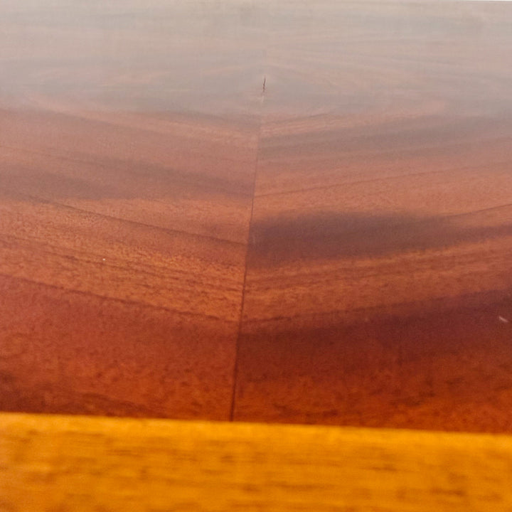 Neoclassical Flame Mahogany & Satinwood Inlaid Curule Coffee Table