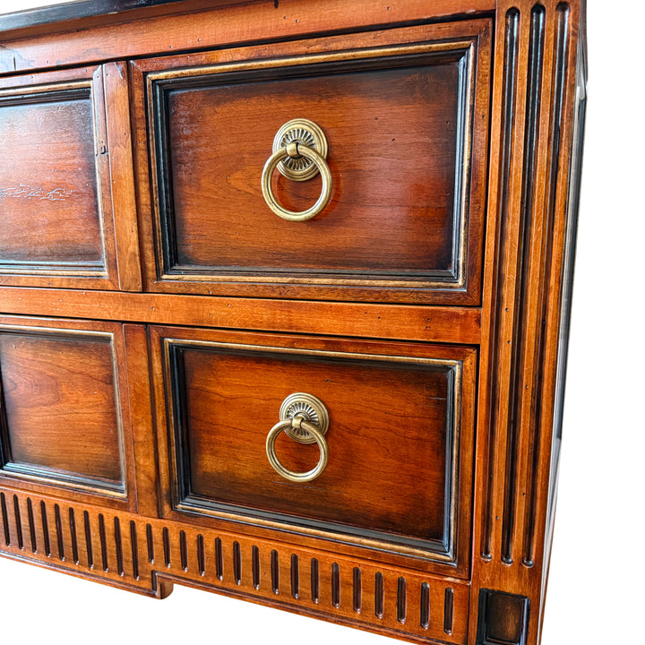 Neoclassical French-Style Cherry 2-Drawer Nightstand by Hickory White