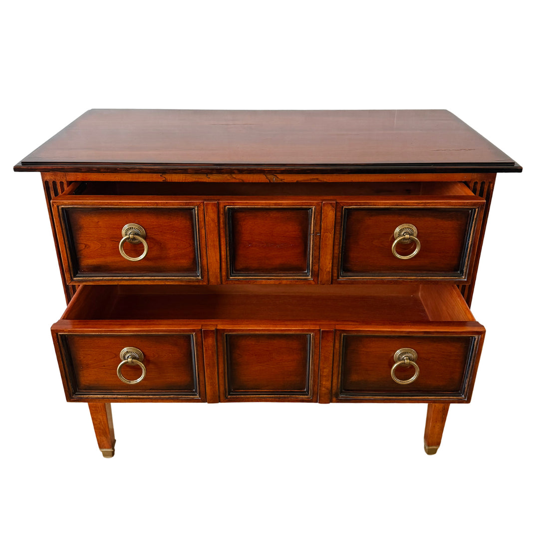 Neoclassical French-Style Cherry 2-Drawer Nightstand by Hickory White