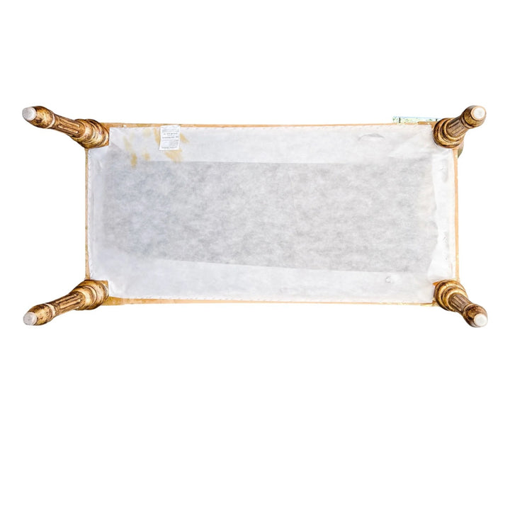 Neoclassical Giltwood Bench With Rolled Arms & Leopard Print by Italmond
