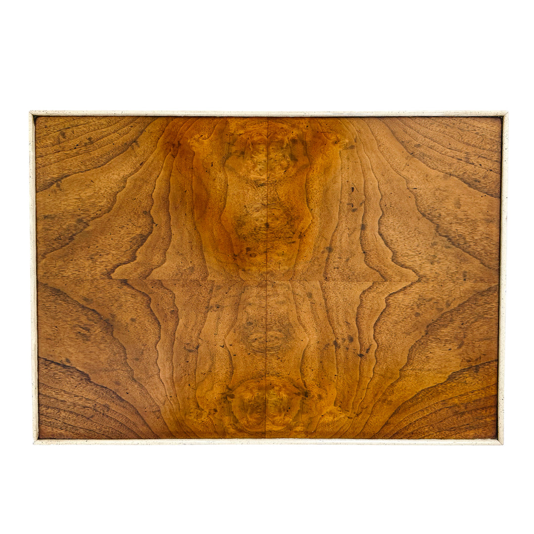 Neoclassical Regency Style Burl Walnut & Painted Curule Accent Tables by Heritage