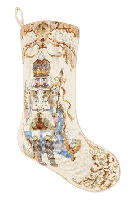 Nutcracker Needlepoint Christmas Stocking Embroidered Stocking