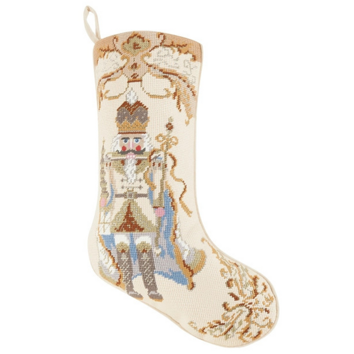 Nutcracker Needlepoint Christmas Stocking Embroidered Stocking