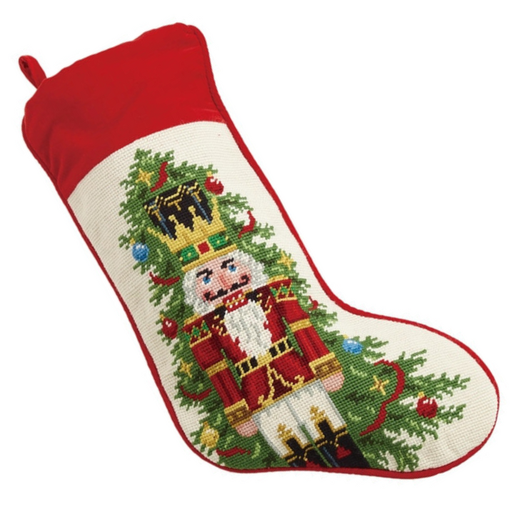 Nutcracker Needlepoint Christmas Stocking